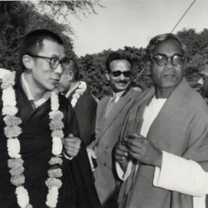 Lokesh Chandra and his father Raghu Vira together with HH Dalai Lama